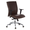 Poltrona di lusso MURANO 10 in marrone scuro con braccioli e base cromata di hjh OFFICE
