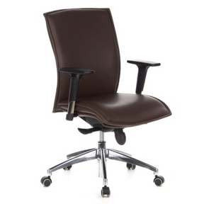 Poltrona di lusso MURANO 10 in marrone scuro con braccioli e base cromata di hjh OFFICE