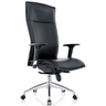 Poltrona di lusso MURANO 20 con rivestimento in pelle nera e base lucida di hjh OFFICE