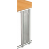 Pannello laterale argentato NANO NSSB in metallo perforato con piano del tavolo color legno di hjh OFFICE PRO
