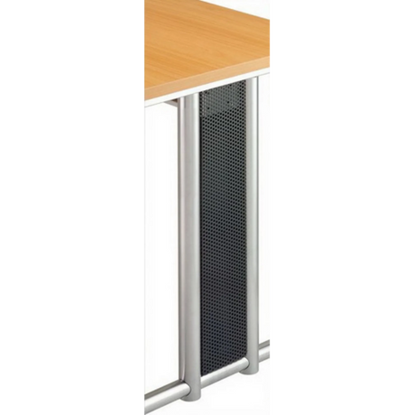 Pannello laterale NANO NSSB in grigio scuro con superficie perforata e parti del telaio argentate di hjh OFFICE PRO