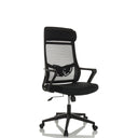 Sedia Home Office NEKEO nera con schienale in rete e braccioli di hjh OFFICE