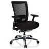 High-end Sedia da ufficio NOVA PRO ALU in nero con schienale in rete e base lucida di hjh OFFICE