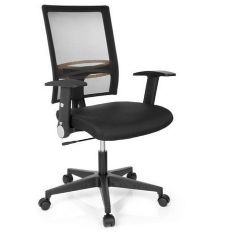 Sedia Home OFFICE R8 nera con schienale in rete e braccioli di hjh OFFICE