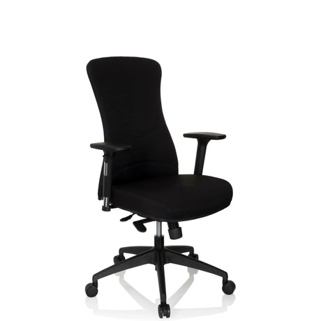 Sedia da ufficio professionale OFFICE XT PRO nera con braccioli e base a stella con ruote di hjh OFFICE