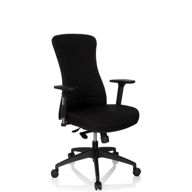 Sedia da ufficio professionale OFFICE XT PRO nera con braccioli e base a stella con ruote di hjh OFFICE