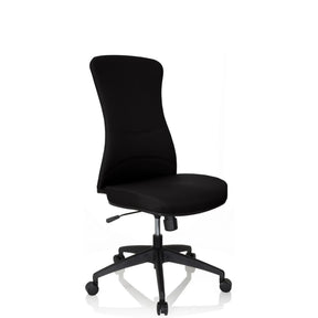 Sedia da ufficio professionale OFFICE XT nera con rivestimento in tessuto e cinque rotelle di hjh OFFICE