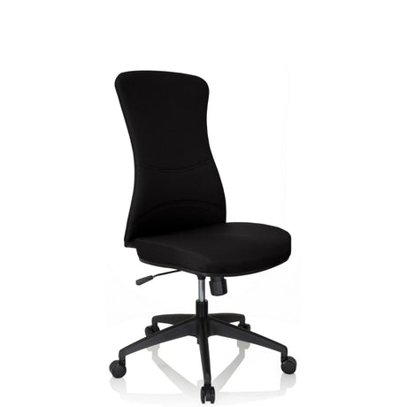 Sedia da ufficio professionale OFFICE XT nera con rivestimento in tessuto e cinque rotelle di hjh OFFICE