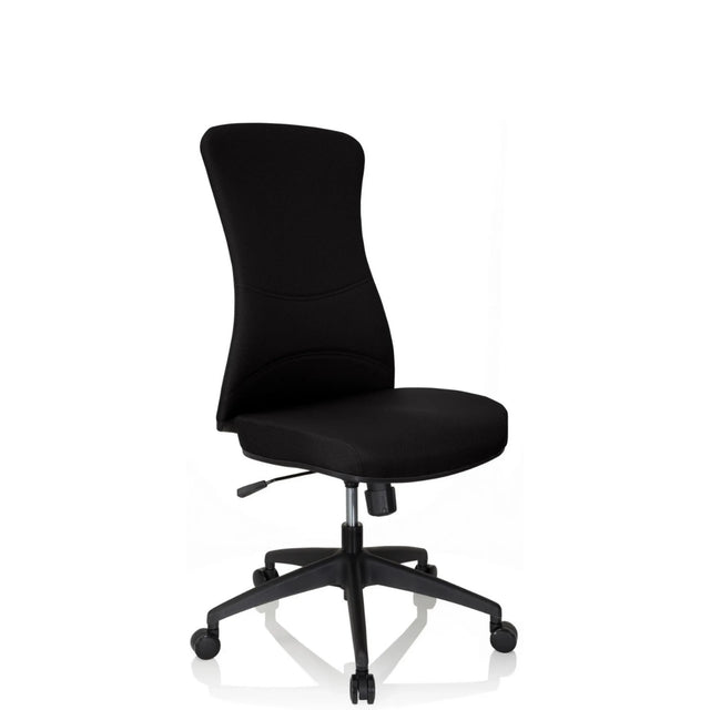 Sedia da ufficio professionale OFFICE XT nera con rivestimento in tessuto e cinque rotelle di hjh OFFICE