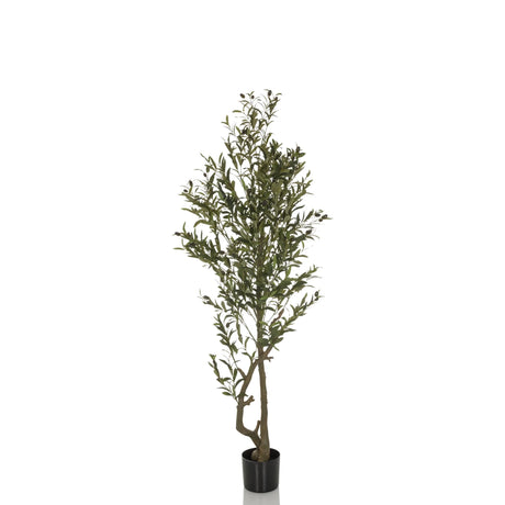 Piante artificiali verdi OLIVE I dalla crescita stretta in un vaso nero di hjh OFFICE