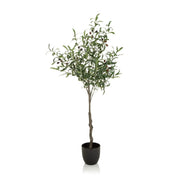 Piante artificiali verdi OLIVE a forma di ulivo con vaso nero di hjh OFFICE