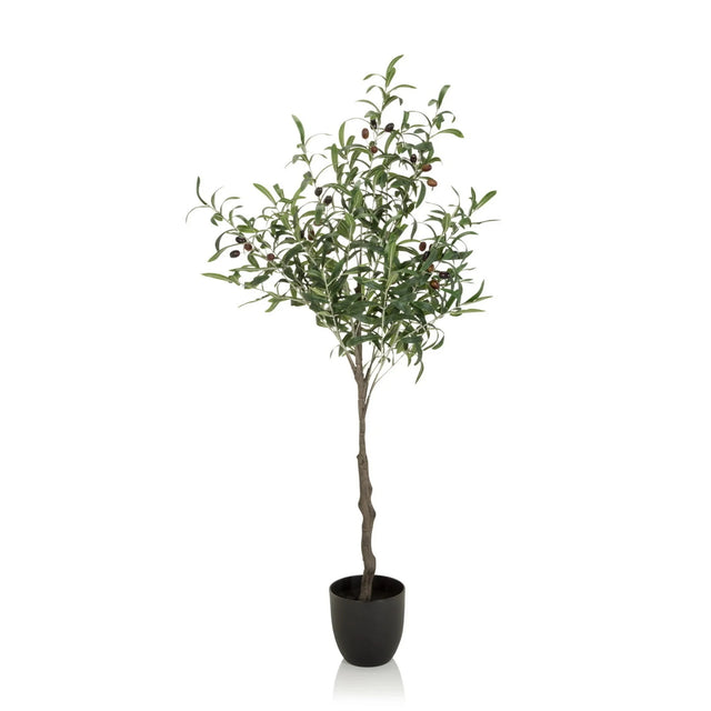 Piante artificiali verdi OLIVE a forma di ulivo con vaso nero di hjh OFFICE