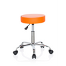 Sgabello girevole OPERATOR II arancione con struttura in cromo lucido e cinque doppie rotelle di hjh OFFICE