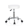 Sgabello girevole bianco OPERATOR II con struttura in metallo lucido e cinque ruote di hjh OFFICE