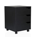 Cassettiera con rotelle ORGANISER I nera con tre cassetti e quattro ruote di hjh OFFICE