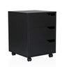 Cassettiera con rotelle ORGANISER I nera con tre cassetti e quattro ruote di hjh OFFICE
