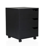 Cassettiera con rotelle ORGANISER I nera con tre cassetti e quattro ruote di hjh OFFICE