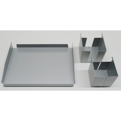 Set di accessori ORGSET in metallo argentato con vassoio e due cestelli organizer di hjh OFFICE PRO