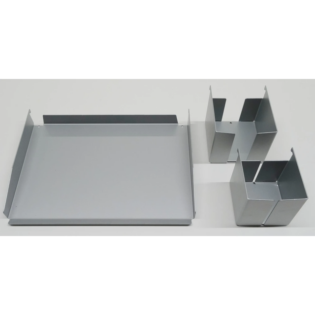 Set di accessori ORGSET in metallo argentato con vassoio e due cestelli organizer di hjh OFFICE PRO