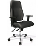 Sedia da ufficio professionale P91 AL.G3 grigia con braccioli e base a stella lucida su ruote di Topstar