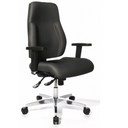 Sedia da ufficio professionale P91 AL.G3 grigia con braccioli e base a stella lucida su ruote di Topstar