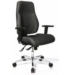 Sedia da ufficio professionale P91 AL.G3 grigia con braccioli e base a stella lucida su ruote di Topstar