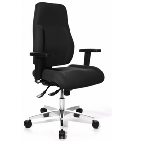 Sedia da ufficio professionale P91 AL.G3 nera con braccioli e base a stella lucida di Topstar
