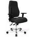 Sedia da ufficio professionale P91 AL.G3 nera con braccioli e base a stella lucida di Topstar
