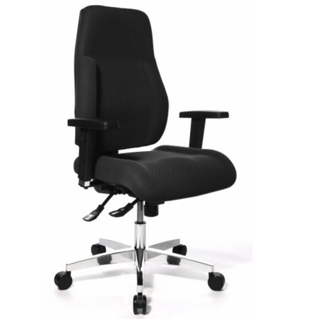 Sedia da ufficio professionale P91 AL.G3 nera con braccioli e base a stella lucida di Topstar