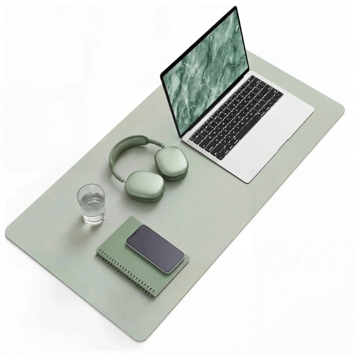 Sottomano da Scrivania Padflux Clean verde chiaro con superficie liscia e angoli arrotondati di hjh OFFICE