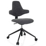 Sedia da ufficio professionale PALIANO con rivestimento in tessuto grigio e base nera su ruote di hjh OFFICE