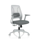 Sedia Home Office PARFERIO W grigia con schienale in rete e base a rotelle di hjh OFFICE