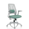 Sedia Home Office PARFERIO W in color menta con struttura bianca e schienale in rete di hjh OFFICE