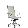 Poltrona professionale PARIBA III in bianco crema con elementi cromati lucidi e base a stella con ruote di hjh OFFICE