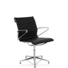Sedia visitatore nera PARIBA V IV con rivestimento trapuntato e struttura cromata lucida di hjh OFFICE