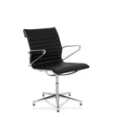 Sedia visitatore nera PARIBA V IV con rivestimento trapuntato e struttura cromata lucida di hjh OFFICE