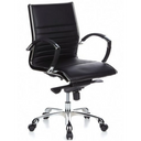 Poltrona professionale PARMA 10 nera con rivestimento trapuntato e base cromata di hjh OFFICE