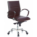 Poltrona professionale PARMA 10 marrone con rivestimento trapuntato e base cromata di hjh OFFICE