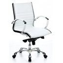Poltrona professionale PARMA 10 in bianco crema con braccioli e base in cromo lucido di hjh OFFICE