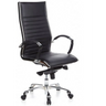 Poltrona professionale PARMA 20 con rivestimento in ecopelle nera ed elementi cromati lucidi di hjh OFFICE