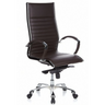 Poltrona professionale PARMA 20 marrone con rivestimento trapuntato e base lucida di hjh OFFICE