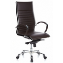 Poltrona professionale PARMA 20 marrone con rivestimento trapuntato e base lucida di hjh OFFICE