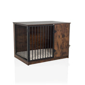 Trasportino per cane PAWHOME S marrone con griglie metalliche e superficie di riposo chiara di hjh LIVING
