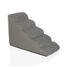 Scaletta per animali domestici PAWY STEP 5 grigia con quattro gradini e rivestimento in tessuto strutturato di hjh LIVING