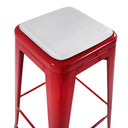 Cuscino da seduta PILOW II bianco su uno sgabello di metallo rosso di hjh OFFICE