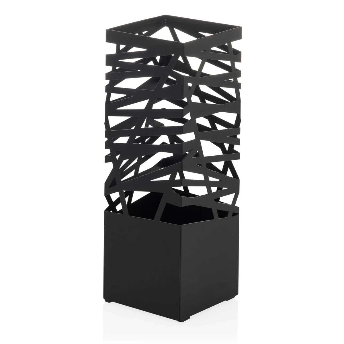 Portaombrelli nero PLUVARIS con motivo a griglia geometrica nella parte superiore di hjh LIVING