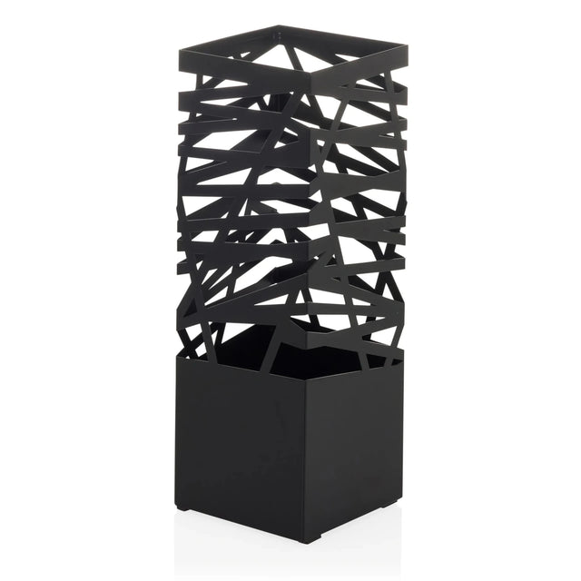 Portaombrelli nero PLUVARIS con motivo a griglia geometrica nella parte superiore di hjh LIVING