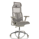 High-end Sedia da ufficio POFIT G GEN2 con rivestimento in rete grigio chiaro e poggiatesta di hjh OFFICE