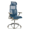 High-end Sedia da ufficio POFIT G GEN2 con rivestimento in rete blu e poggiatesta regolabile di hjh OFFICE