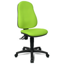 Sedia Home Office POINT 60 con rivestimento verde e base a stella nera con ruote di Topstar